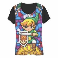 Fifth Sun Zelda Stained Glass Link Sublimation T-Shirt GAMES