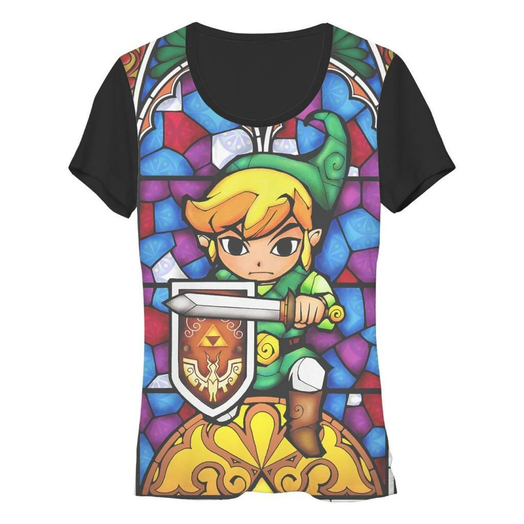 Fifth Sun Zelda Stained Glass Link Sublimation T-Shirt GAMES 3 Fifth Sun Zelda Stained Glass Link Sublimation T-Shirt GAMES