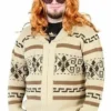 Hozoung Jeffrey The Dude Zip Up Costume Cardigan Sweater