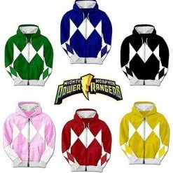 Hybrid Apparel Power Rangers Costume Hoodie Sweatshirt