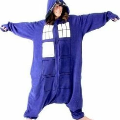 Underboss Police Booth Tardis Hooded Kigurumi One Piece Pajama Pajamas / Underwear