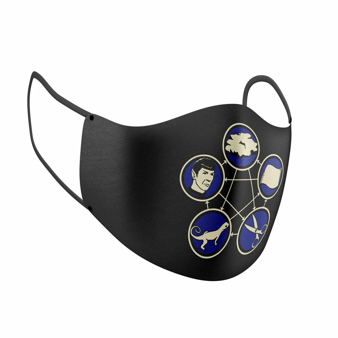 Costume Agent Rock Paper Scissors Lizard Spock Black Deluxe Face Mask Face Masks 3 Costume Agent Rock Paper Scissors Lizard Spock Black Deluxe Face Mask Face Masks