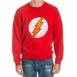 Bioworld The Flash Logo Red Crew Sweatshirt Sweaters & Sweatshirts