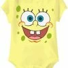 Mighty Fine SpongeBob SquarePants Face Light Yellow Baby Romper