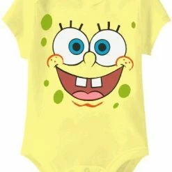 Mighty Fine SpongeBob SquarePants Face Light Yellow Baby Romper