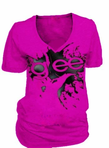 Awake/Jem Glee Finger Splat Fuchsia V-Neck T-shirt Shirts / Tops 3 Awake/Jem Glee Finger Splat Fuchsia V-Neck T-shirt Shirts / Tops