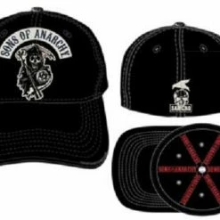Calhoun Hats SOA Applique Art Stretch Black Fitted Baseball Cap Hat