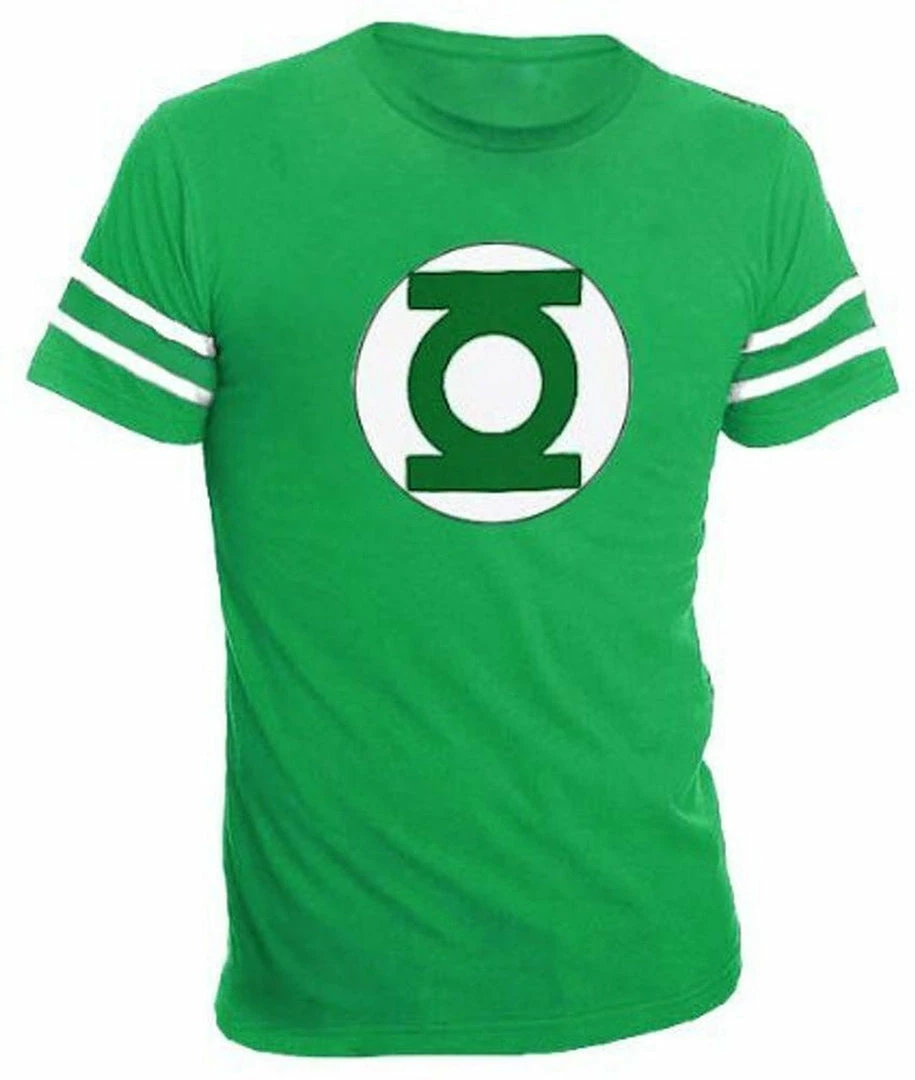 Kids Republic Green Lantern Logo With Striped Sleeves T-shirt Men's Shirts 3 Kids Republic Green Lantern Logo With Striped Sleeves T-shirt Men's Shirts