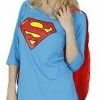 Trevco Superman Sleep Shirt Night Gown Pajama Dress With Attachable Red Cape Pajamas / Underwear 2 Trevco Superman Sleep Shirt Night Gown Pajama Dress With Attachable Red Cape Pajamas / Underwear