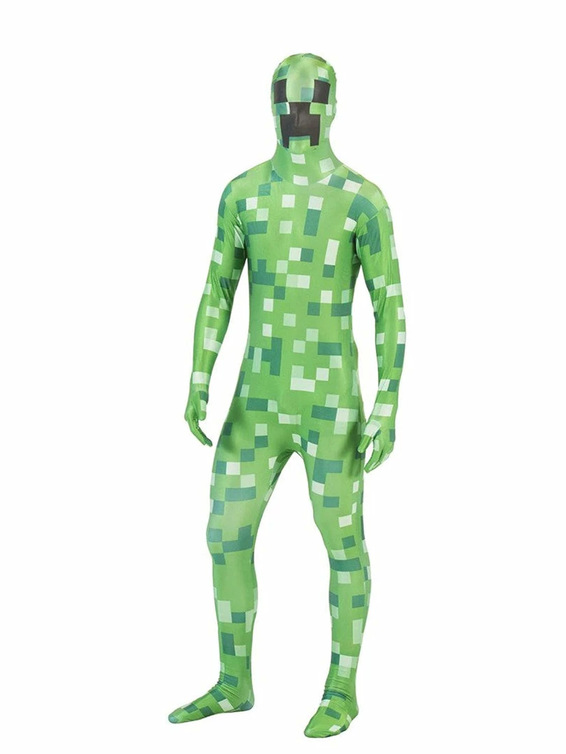 Morphsuits COSTUMES Adult Pixelated Green Monster Morphsuit Costume 4 Morphsuits COSTUMES Adult Pixelated Green Monster Morphsuit Costume