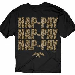 Changes/Art Box Hap-pay Hap-pay Hap-pay T-Shirt With Letters In Camo Print Shirts / Tops
