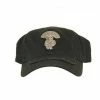 Calhoun SOA Stretch Black Fitted Baseball Cap Hat With Silver Metal