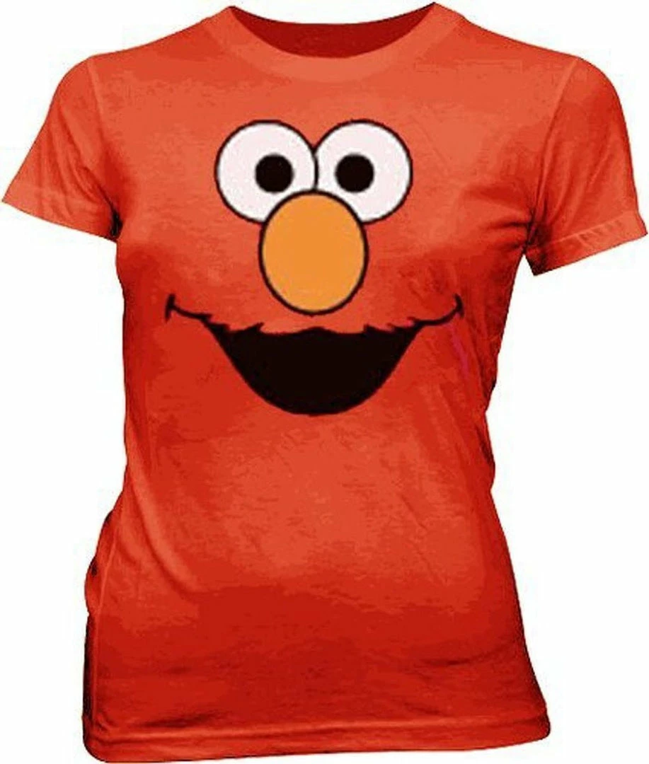 Mighty Fine Shirts / Tops Sesame Street Elmo Face Juniors T-shirt 3 Mighty Fine Shirts / Tops Sesame Street Elmo Face Juniors T-shirt