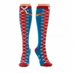 Bioworld Faux Lace Up Wonder Woman Knee High Socks