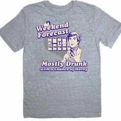 Art Box Weekend Forecast Mostly Drunk Chance Horny T-shirt Shirts / Tops