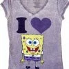 Awake Spongebob SquarePants I Love Heart Spongebob V-Neck T-shirt