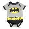 Penguin Kids Wear, Inc. Batman Suit Gray Baby Onesie Romper