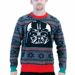 Mighty Fine Sweaters & Sweatshirts Darth Vader Mask Ugly Christmas Sweater