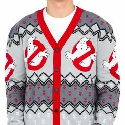 Mighty Fine Ghostbusters Logo Ugly Christmas Cardigan Sweater