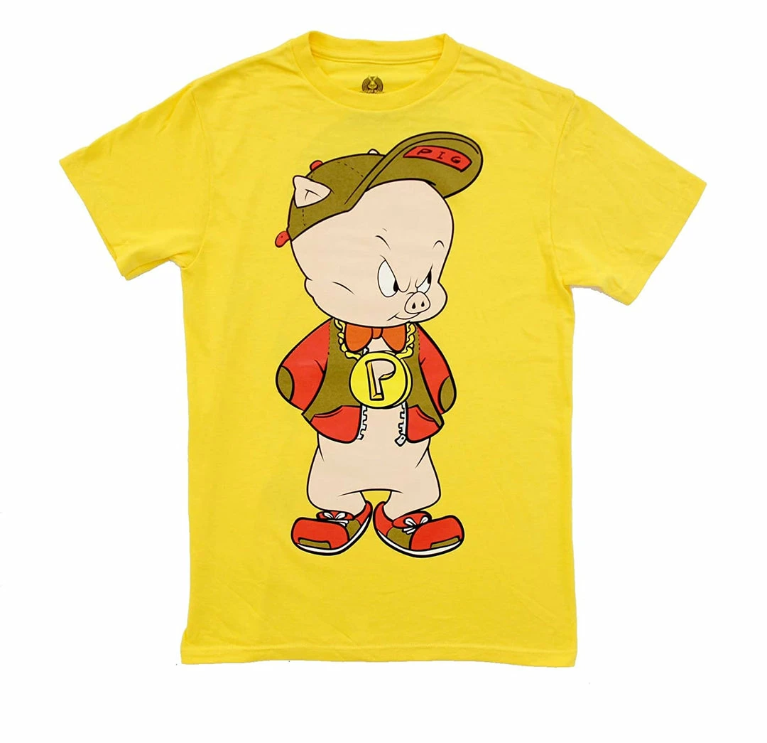 Fifth Sun Porky Pig Front And Back Adult T-Shirt 5 Fifth Sun Porky Pig Front And Back Adult T-Shirt