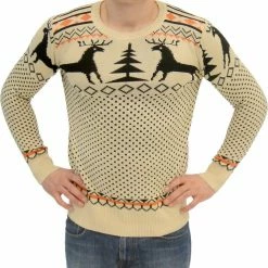 Costume Agent Ugly Christmas Sweater With Reindeer Sweatshirt Sweaters & Sweatshirts