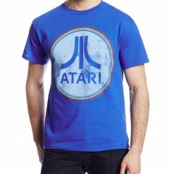 Ripple Junction Atari Faded Logo Adult Royal Blue T-shirt