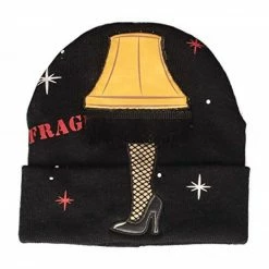 Concept One A Christmas Story Fragile Leg Lamp With Lights & Tassels Beanie Hats