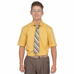 Costume Agent Adult Halloween Costume Office Schrute Short Sleeve T-Shirt And Tie TV SHOWS