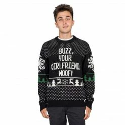 Costume Agent Sweaters & Sweatshirts Buzz Your Girlfriend Woof Ugly Christmas Sweater