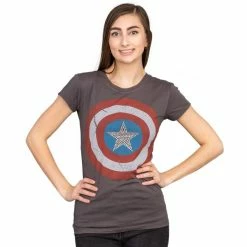 Trevco Captain America Studded Star Juniors T-shirt Shirts / Tops