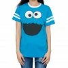 Bioworld Cookie Monster Face With Striped Seeves T-shirt Shirts / Tops