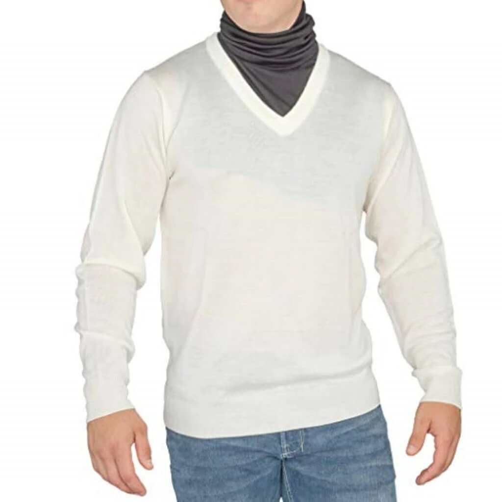 Costume Agent MOVIES Crazy Cousin White V-Neck Sweater With Black Dickey 3 Costume Agent MOVIES Crazy Cousin White V-Neck Sweater With Black Dickey