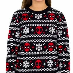Mighty Fine Deadpool Holiday Snow Stripes Ugly Christmas Sweater Sweaters & Sweatshirts 8 Mighty Fine Deadpool Holiday Snow Stripes Ugly Christmas Sweater Sweaters & Sweatshirts