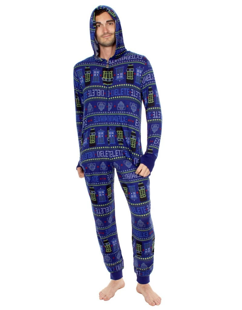 Underboss Tardis Dalek Robot Hooded Pajama Pajamas / Underwear 3 Underboss Tardis Dalek Robot Hooded Pajama Pajamas / Underwear