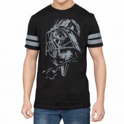 Mighty Fine Darth Vader Striped Sleeves T-Shirt