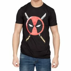 Mighty Fine Deadpool Icon Logo And Swords T-shirt