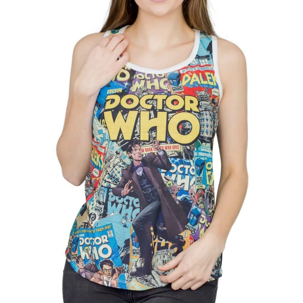 Ripple Junction Doctor Who Comic Covers Racerback Tank Tank Tops 3 Ripple Junction Doctor Who Comic Covers Racerback Tank Tank Tops
