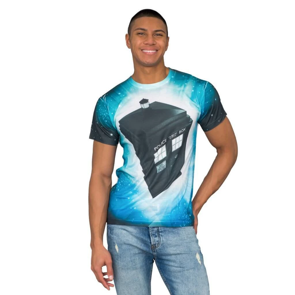 Ripple Junction Shirts / Tops Doctor Who TARDIS Glowing Stars Sublimation T-Shirt 4 Ripple Junction Shirts / Tops Doctor Who TARDIS Glowing Stars Sublimation T-Shirt
