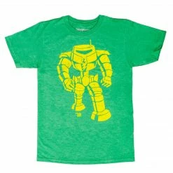 Ames Bros Man-Bot Vintage Graphic Green Adult T-shirt