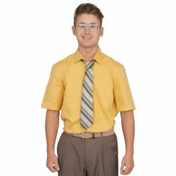 Costume Agent Adult Halloween Costume Office Schrute Short Sleeve T-Shirt And Tie TV SHOWS