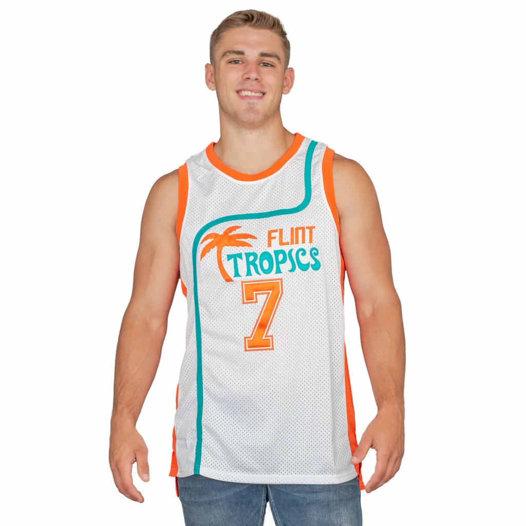 TVStoreOnline Flint Tropics Custom Basketball Jersey Adult Halloween Costume 3 TVStoreOnline Flint Tropics Custom Basketball Jersey Adult Halloween Costume