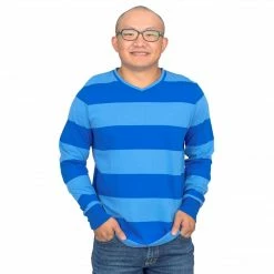 Costume Agent Blue And Detective Halloween Costume Blue Striped Shirt