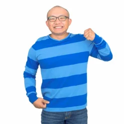 Costume Agent Blue And Detective Halloween Costume Blue Striped Shirt