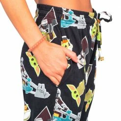 TVStoreOnline NEW ARRIVALS Star Wars The Mandalorian Baby Yoda Pajamas Black Lounge Pants