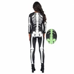 Costume Agent Women's Halloween Skeleton Costume Jumpsuit - Glow In The Dark / Plain Cosplay