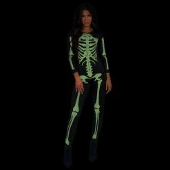 Costume Agent Women's Halloween Skeleton Costume Jumpsuit - Glow In The Dark / Plain Cosplay