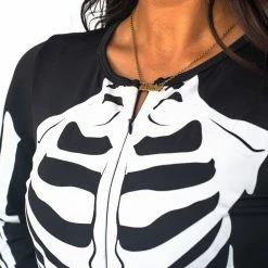Costume Agent Women's Halloween Skeleton Costume Jumpsuit - Glow In The Dark / Plain Cosplay