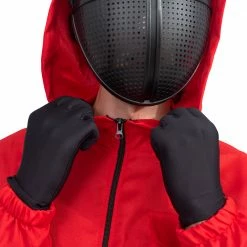 Costume Agent Squid Costume Red Jumpsuit With Mask Belt And Gloves Halloween Cosplay Squid Game 15 Costume Agent Squid Costume Red Jumpsuit With Mask Belt And Gloves Halloween Cosplay Squid Game