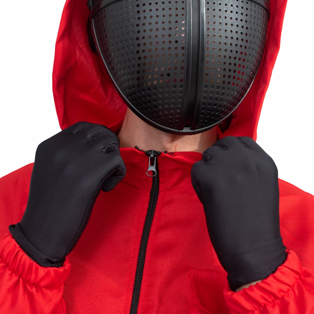 Costume Agent Squid Costume Red Jumpsuit With Mask Belt And Gloves Halloween Cosplay Squid Game 8 Costume Agent Squid Costume Red Jumpsuit With Mask Belt And Gloves Halloween Cosplay Squid Game