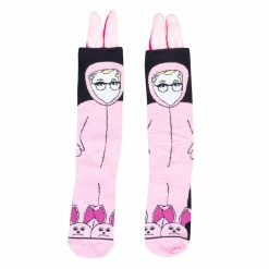 Costume Agent Christmas Pink Bunny Socks With 3D Ears